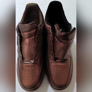 Nike AF-1 Uptowns Custom  Men's Metallic Gold Sneakers